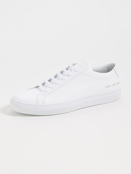 Common Projects Shoes - Common Projects Original Achilles Low Sneaker White Leather Lace-Up Size 38